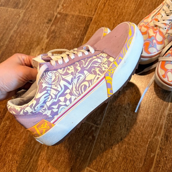 Vans 2 Pairs Bundle Lot Size 11 Platforms Purple Orange Classic - Picture 3 of 12
